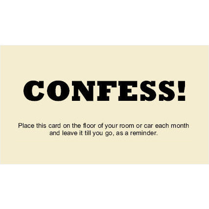 Confess! Reminder Card